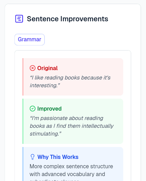 sentenceImrpovements